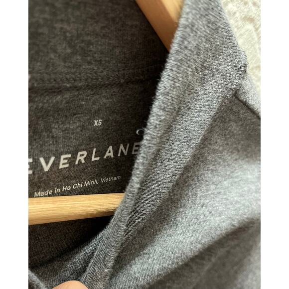 Everlane 100% Cotton Mockneck Dress Gray XS Long Sleeve A-Line EUC Minimalist - Picture 5 of 6